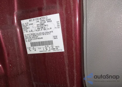 2005 Ford F-150 Fx4/Lariat/Xlt from USA, damaged, VIN 1FTPW14545FA82490